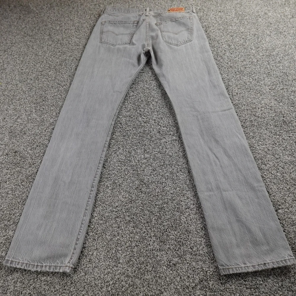 Levis Jeans Mens 33X34 Dark Black Denim Pants 501 XX Button Fly Straight Western